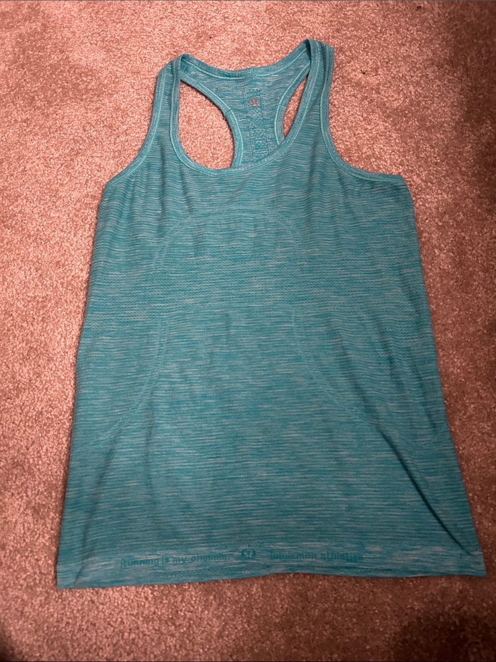 lululemon athletica Teal Striped Racerback Tank